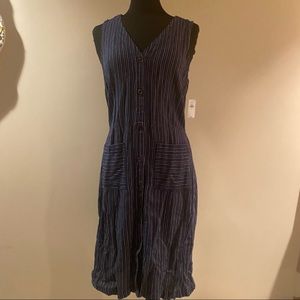Brand New Old Navy Stripped Sleeveless Midi Dress | Size M